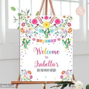 EDITABLE  Fiesta Welcome Sign Fiesta Birthday Party Sign Fiesta Mexican Cactus Colors Poster Fiesta Cinco de Mayo Sign PRINTABLE DOWNLOAD