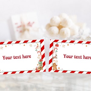 EDITABLE Christmas Place Cards Template Holiday Name Card Dinner Table Seating Tent Fold Card Folding Buffet Food Labels PRINTABLE DOWNLOAD