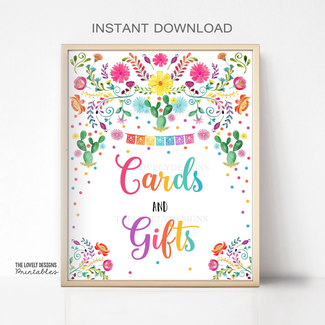 Fiesta Cards and Gifts Sign Fiesta Girl Birthday Party Sign Fiesta