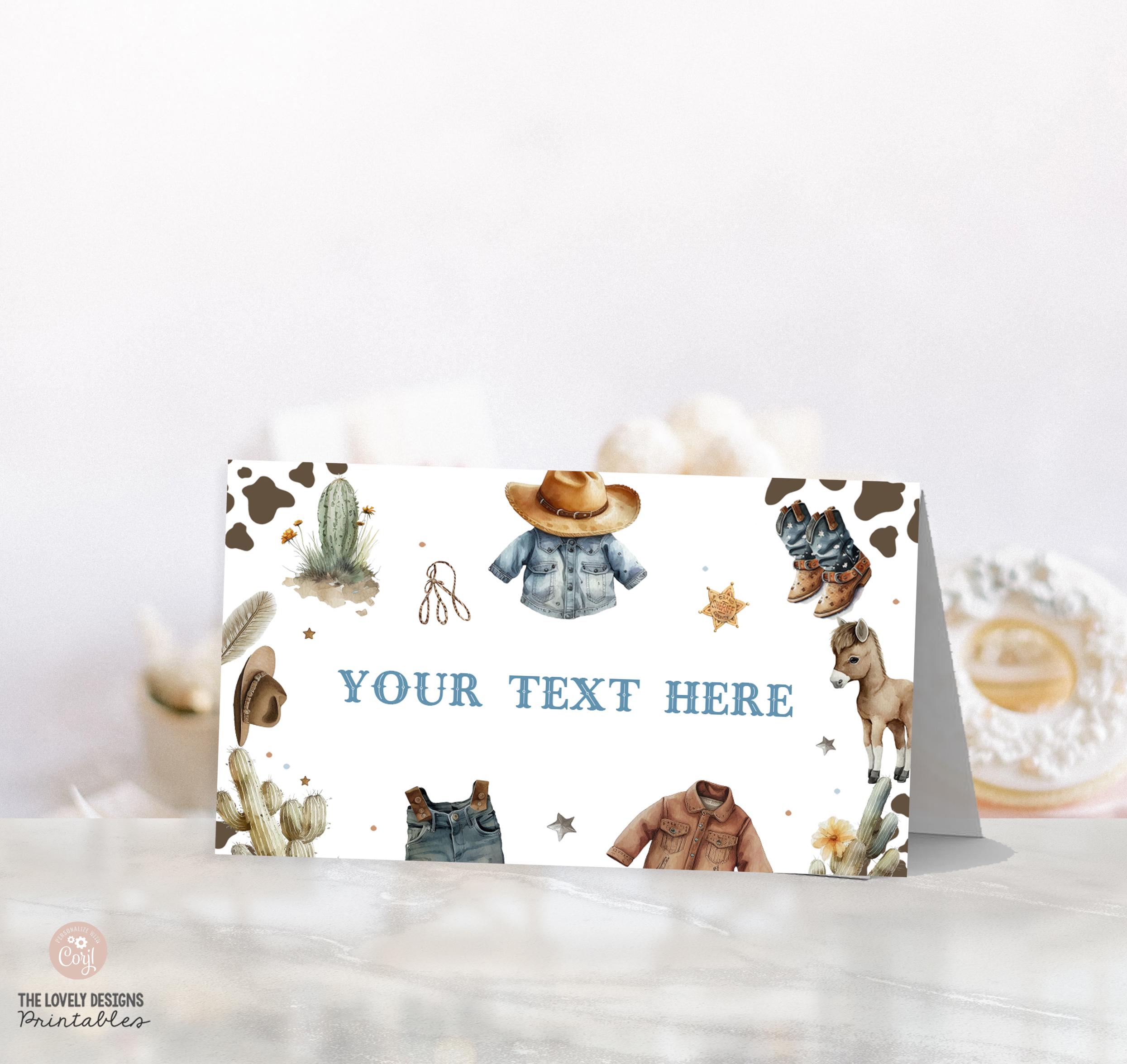 Editable Cowboy First Rodeo Bundle Cowboy Birthday Invitation and ...
