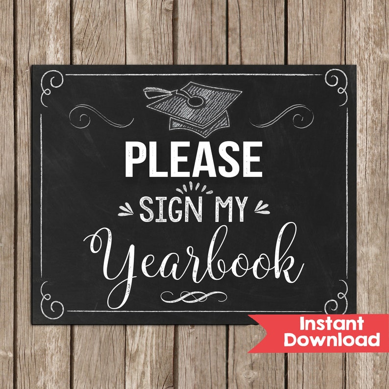 Graduation Yearbook Sign Graduation Party Printable Sign Etsy Graduation Yearbook Sign Graduation Party Printable Sign Etsy