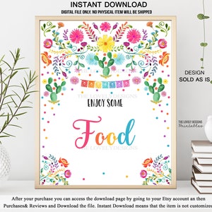 Fiesta Food Sign: Mexican Party Decor (Digital Download)