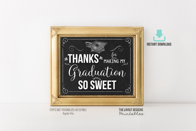 Thanks For Making My Graduation So Sweet Graduation Party Etsy Thanks For Making My Graduation So Sweet Graduation Party Etsy