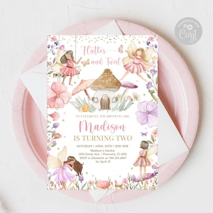 Editable Fairy Birthday Invitation Whimsical Wildflower Enchanted Pixie Fairy Party Magical Floral Fairy Princess Party Instant Download FWE
