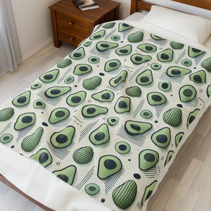 Avocado Print Blanket: Soft Velveteen Plush Cozy Blanket
