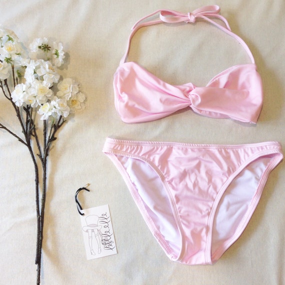 pastel pink swimsuit