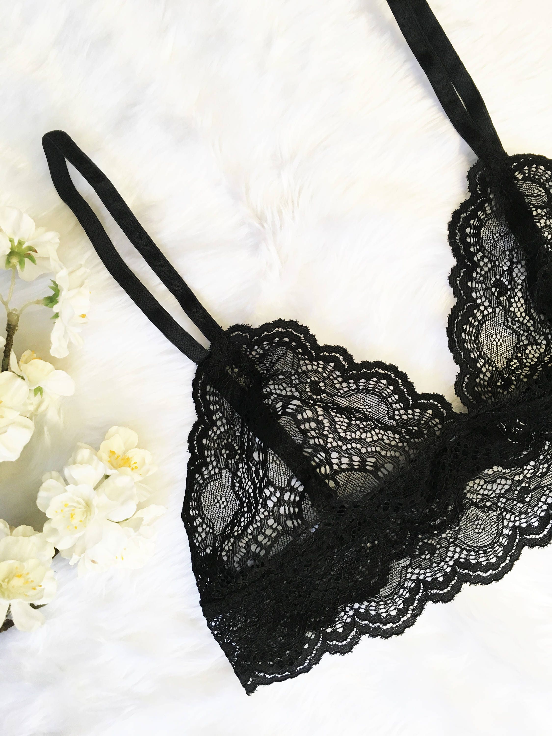 Black Lingerie CAMILLA Sexy Lingerie Set Sheer Lingerie Strappy Lingerie Lace Lingerie Black