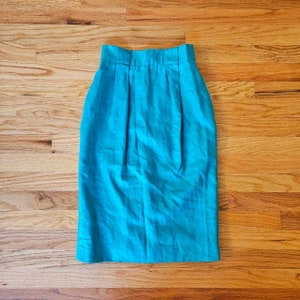 Vintage Linen Jones New York Pencil Skirt 2P 24&quot; Waist