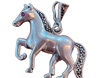 Vintage Sterling Silver Horse Pendant