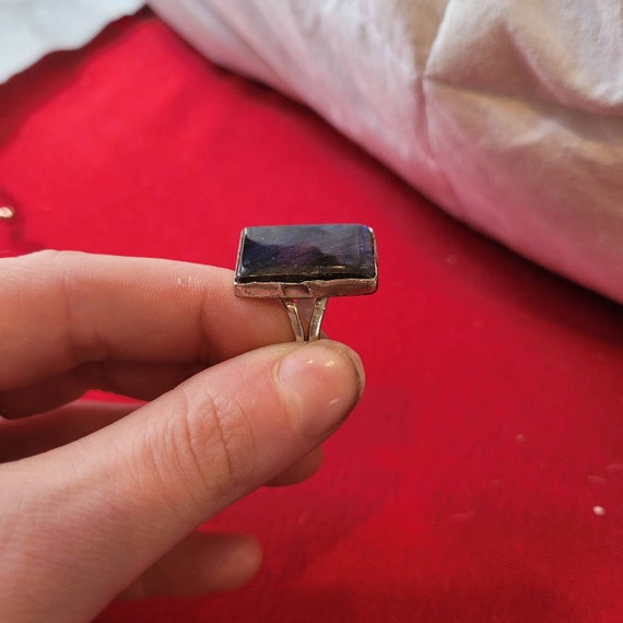 Vintage Large Handmade Rectangular Labradorite St… - image 6