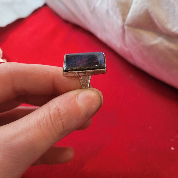 Vintage Large Handmade Rectangular Labradorite St… - image 7