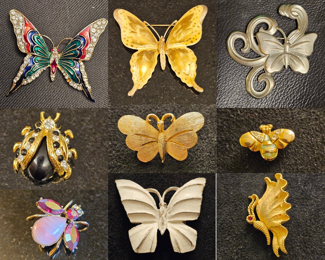 Vintage Brooch and Lapel Pins Insects & Butterfly From Trifari ...