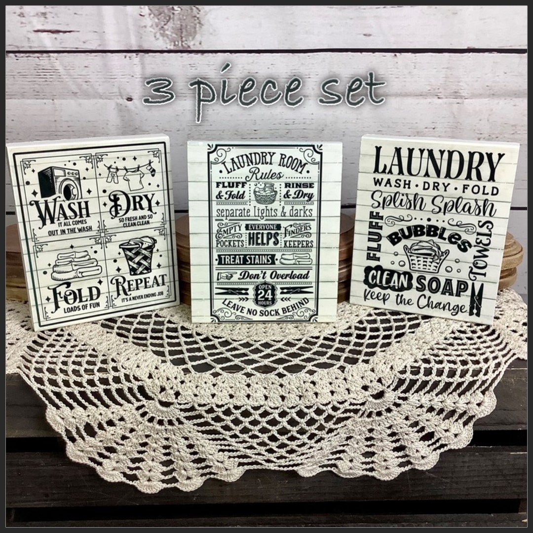 3 Piece Laundry Room Shelf Sitters,laundry Room Decor,3 Tier Tray
