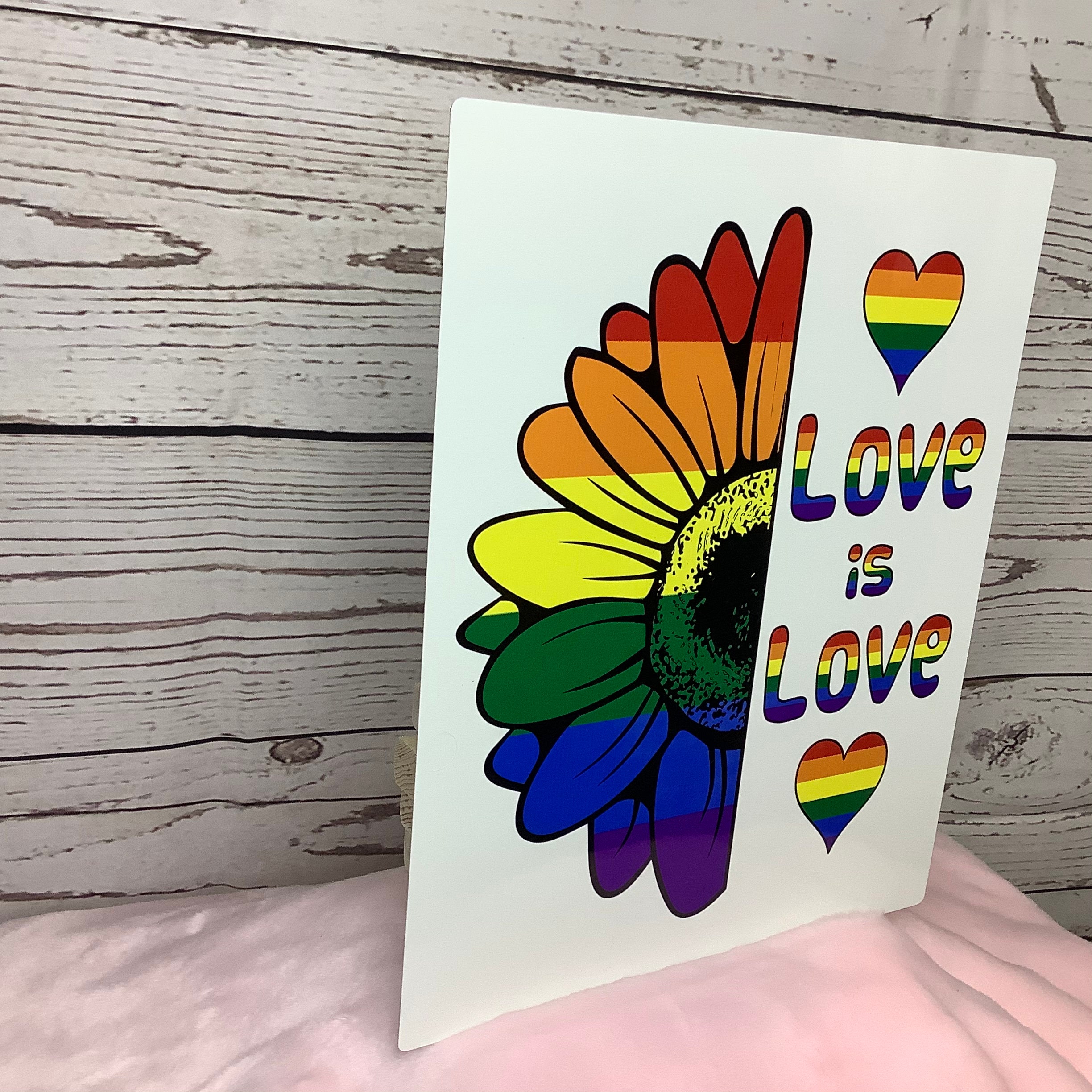 Love is Love Rainbow Sunflower LGBTQ pride signgay pride | Etsy