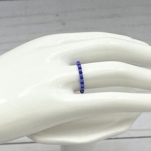Purple & Blue Awareness ring Rheumatoid  Arthritis rings Childhood or Pediatric Stroke toe beaded stackable knuckle midi Xmas Gift for her