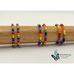 PRIDE Awareness elastic ring Rainbow rings LGBTQ toe Gay Stretch Stacking Xmas Gift for her him Personal Rights in Defense and Education