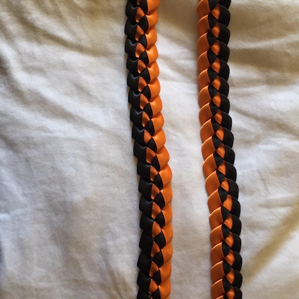 Black and orange Ribbon Lei