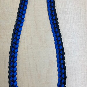 Black and royal blue Ribbon Lei
