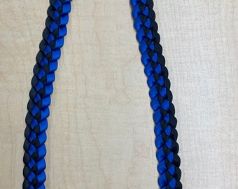 Black and royal blue Ribbon Lei