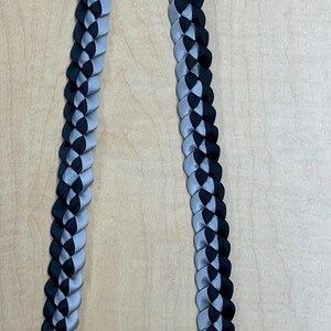 Black and grey Ribbon Lei