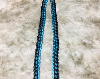 Teal and Black Ribbon Lei