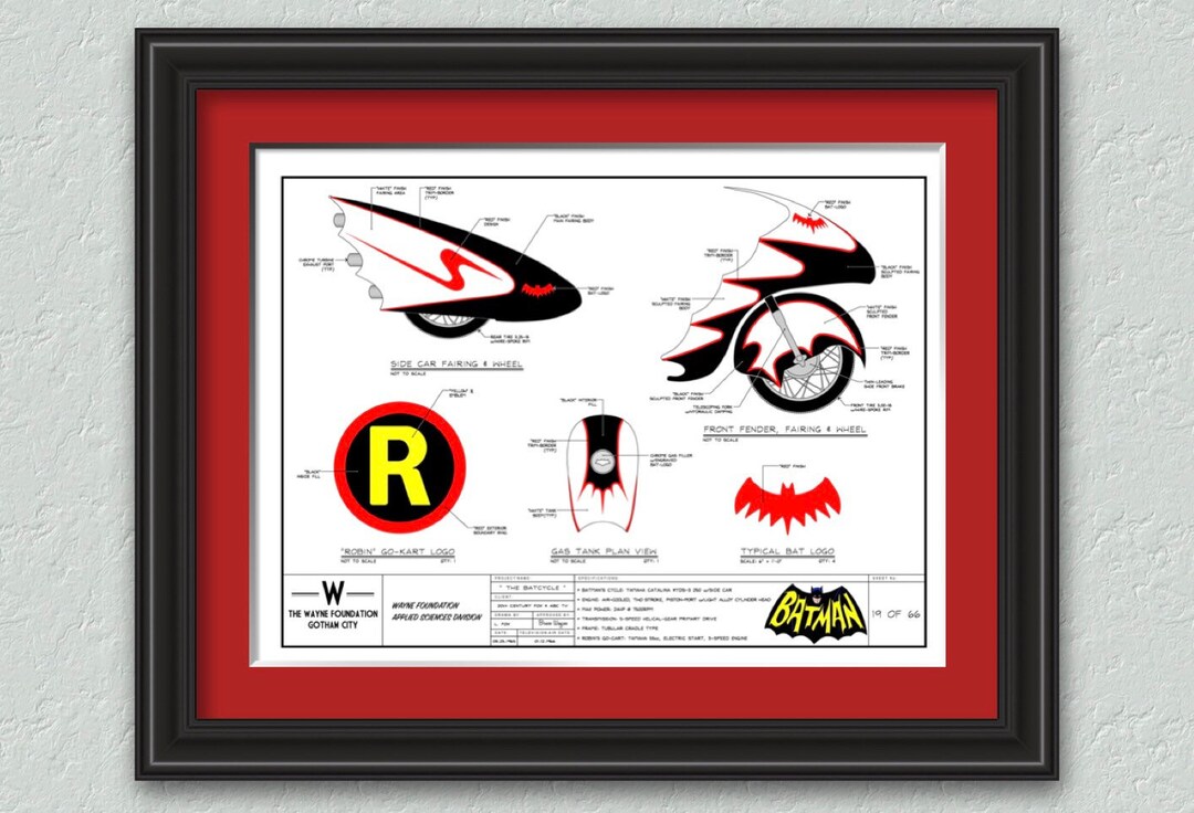 1966 Batcycle Technical Design Illustration Art Print Signed & Numbered by  Artist Limited Ed. Art for Your Batman Adam West Collection - Etsy