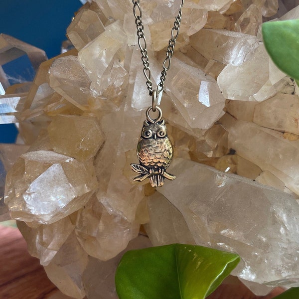 Owl Charm Necklace Etsy