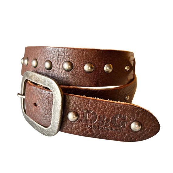 Dolce & Gabbana Brown Leather DG Buckle Belt NO CUSTOMS TAX) DOLCE & GABBANA brown DG logo buckle leather  main image 4