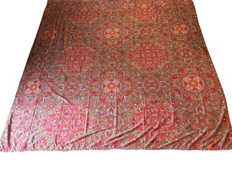 Lenzuolo matrimoniale Ralph Lauren Galahad rosso con motivo paisley in cotone, stile vintage