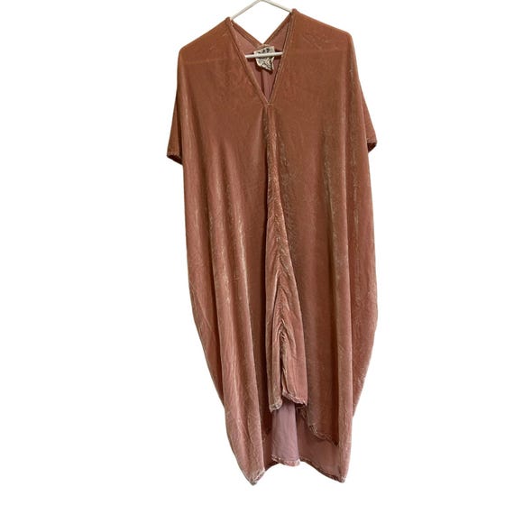 Miranda Bennett Studio Everyday Dress 1X Pink Velvet Cocoon V-Neck Excellent View 3