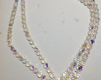 Vintage Crystal Double Strand Necklace