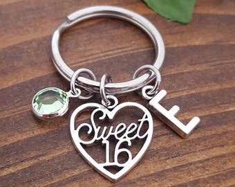 Personalized Sweet 16 Keychain | Sweet 16 Keychain | Sweet Sixteen Birthday Gift | Sweet 16 Gifts | Gift For Daughter | Sweet 16 Birthday