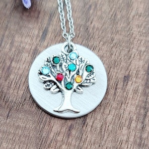 Family Tree Birthstone Necklace For Mom | Mothers Necklaces | Birthstone Necklace | Mothers Day Gift