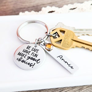 Have Fun Be Safe Make Good Choices and Call your Mom Stainless Steel  Keychain Gift for New Driver or Graduation Boy Keychain - AliExpress