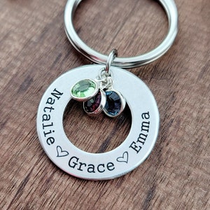 Personalized Keychain Gifts For Mom | Birthstone Keychain | Gifts For Grandma