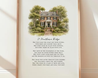 Christian Home Blessing Prayer Custom Watercolor Print | Personalized House Portrait | New Home Gift | Christian Housewarming Keepsake