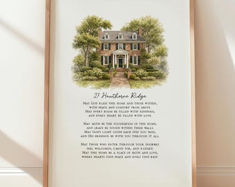 New Beginning Home Blessing Custom Watercolor Print | Personalized House Portrait | New Home Gift | Going Away Gift | Fresh Start Keepsake