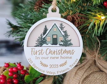 New Home Housewarming Gift | Our First Christmas Ornament | Gift Basket or Stocking Stuffer House | Yes To The Address Realtor Closing Gift