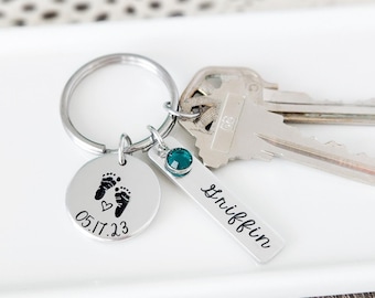 First Mother's Day Gift For A First Time Mom | New Mom Baby Feet Keychain  | Personalized Mom Gift From Baby | Mother's Day Gift For Wife