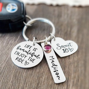 Sweet 16 Keychain Sweet 16 Gift Personalized Sweet 16 Keychain Birthday Gift Sweet 16 Key Chain Sweet 16th Birthday Gifts Sweet 16 image 1