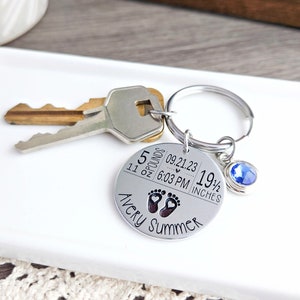 New Mom Keychain | New Mom Gifts | Baby Arrival Keychain | New Baby Keychain | Baby Stats Gifts | New Mom Gift | First Time Mom Gift Idea