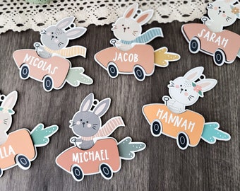 Carrot Easter Basket Tag | Personalized Easter Name Tag | Custom Tag Goodie Basket | Carrot Easter Tag | Spring Bunny Easter Wreath Decor