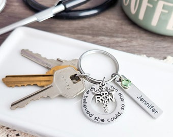 RN Nurse Keychain | Personalized Gift For Nursing Student Graduation | Motivational Nurse In Progress Keyring