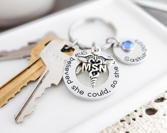 MSN Nurse Graduation Keychain | Gift For Nurse | Nurse Gift For MSN | Nurse Keychain