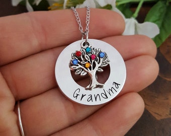 Grandmother Necklace | Necklace For Grandma | Grandma Necklace | Gift For Grandma | Birthstone Tree Necklace For Grandma | Gifts For Grandma