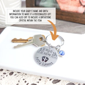 New Mom Keychain New Mom Gifts Baby Arrival Keychain New Baby Keychain Baby Stats Gifts New Mom Gift First Time Mom Gift Idea image 3