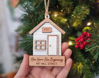 Little House Christmas Ornament | Stocking Stuffer Holiday Decor | New Home Gift Ornament | Personalized Housewarming Gift