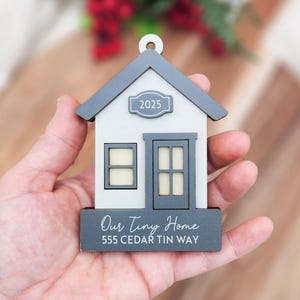 Custom New Home Gift | Housewarming Ornament For First Time Homebuyer | Tiny House Realtor Closing Gift | First Christmas In Our New House