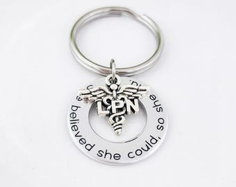 Personalized LPN Keychain for Nursing Student | Graduation Gift For Licensed Practical Nurse | Motivational School Acessory for Future Nurse