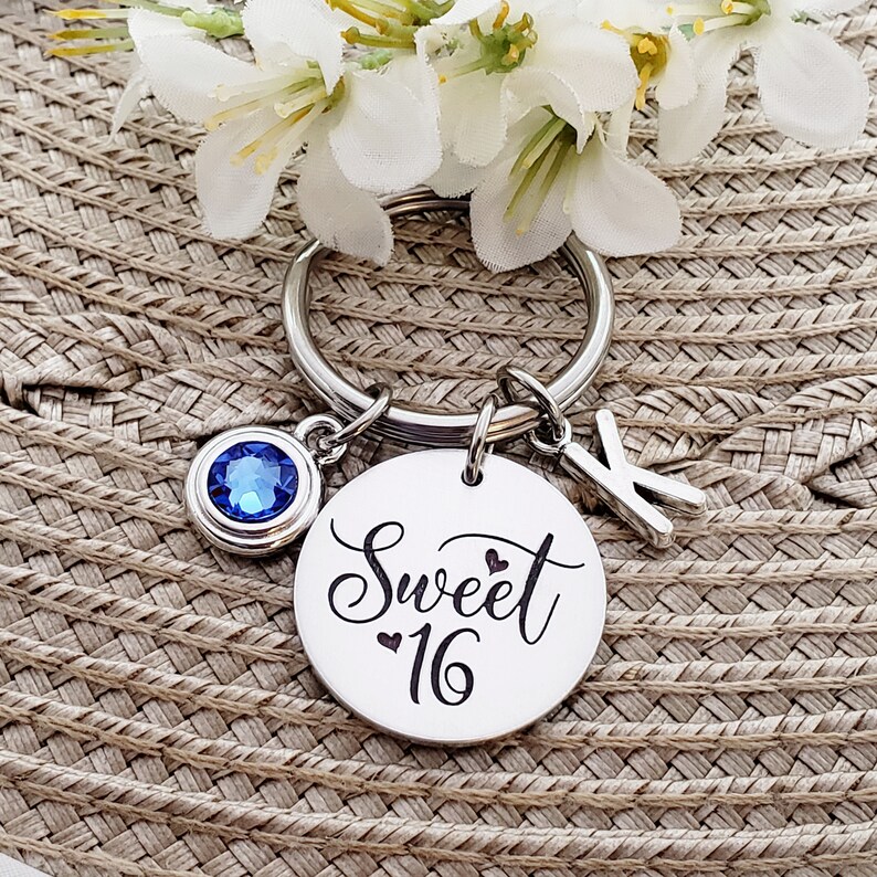 16th Birthday Gift Sweet 16 Keychain Sweet 16 Gift Etsy